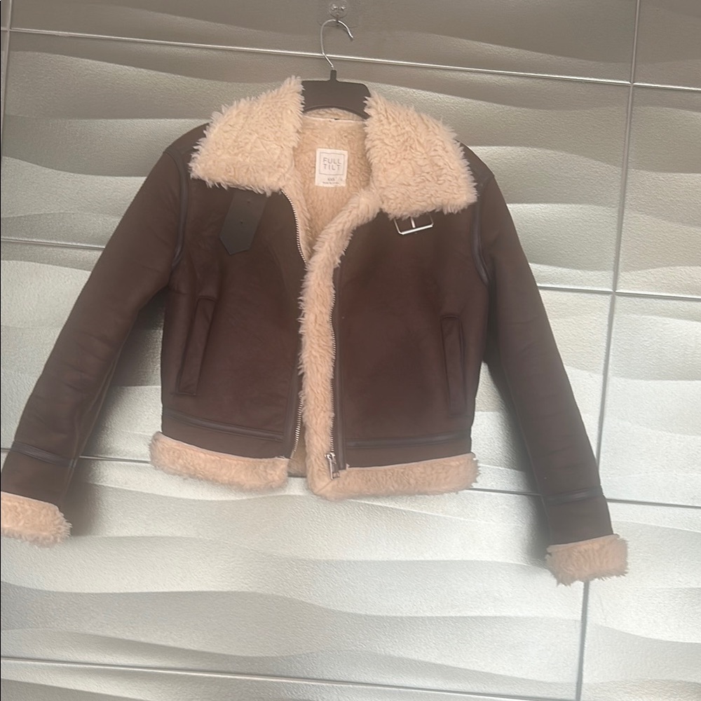 Full Tilt chocolate brown Sherpa-Lined Jacket